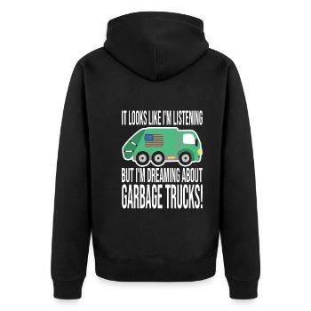 Garçon d’anniversaire de camion à ordures - Veste à capuche bio Premium Unisexe - noir - Dos - Nico (187cm)