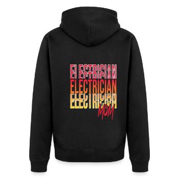 Electrician - Unisex Premium Organic Zip Hoodie - black - Back - Nico (187cm)