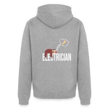 Électricien - Veste à capuche bio Premium Unisexe - gris chiné - Dos - Nico (187cm)
