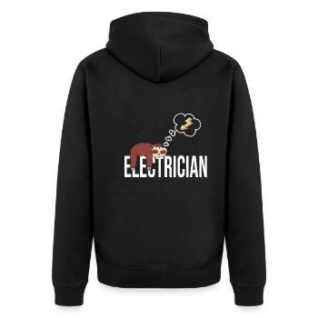 Electrician - Unisex Premium Organic Zip Hoodie - black - Back - Nico (187cm)