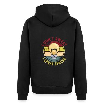 Electrician - Unisex Premium Organic Zip Hoodie - black - Back - Nico (187cm)