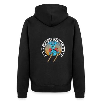11. Geburtstag - Unisex Premium Bio Zip Hoodie - Schwarz - Hinten - Nico (187cm)