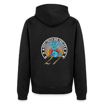 27. Geburtstag - Unisex Premium Bio Zip Hoodie - Schwarz - Hinten - Nico (187cm)