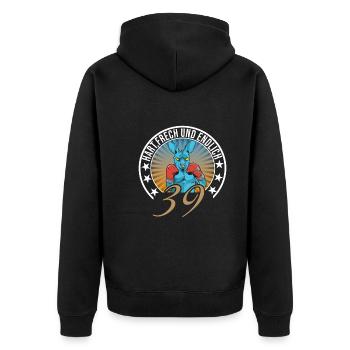 39. Geburtstag - Unisex Premium Bio Zip Hoodie - Schwarz - Hinten - Nico (187cm)