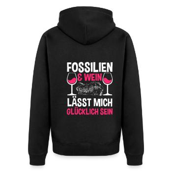Geologie Geologe Fossiliensammler Paläontologie - Unisex Premium Bio Zip Hoodie - Schwarz - Hinten - Nico (187cm)