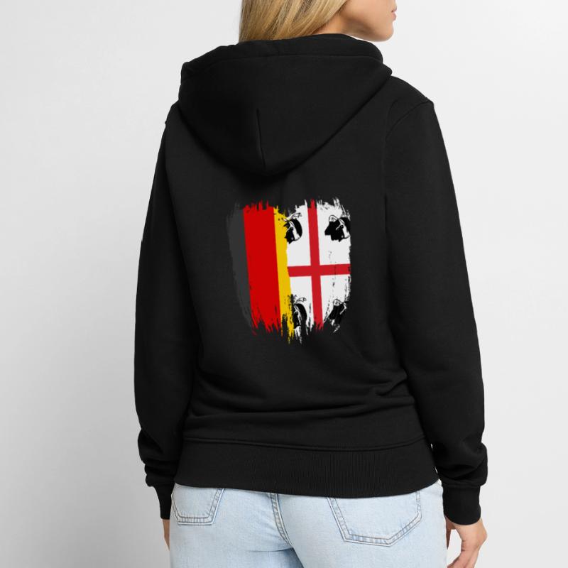 Sardaigne Drapeau sarde Sardaigne Sardaigne Veste à capuche bio Premium Unisexe