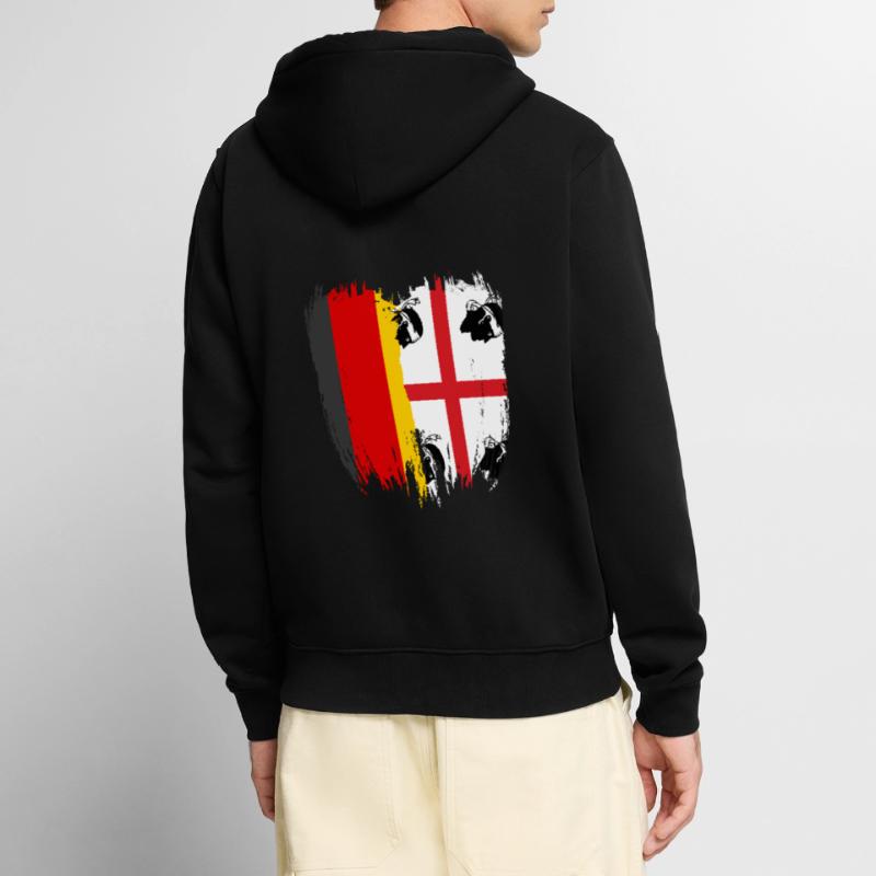 Sardaigne Drapeau sarde Sardaigne Sardaigne Veste à capuche bio Premium Unisexe