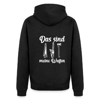 Waldarbeiter Förster Waldarbeit Holzfäller - Unisex Premium Bio Zip Hoodie - Schwarz - Hinten - Nico (187cm)