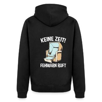 Ostsee Fehmarn - Unisex Premium Bio Zip Hoodie - Schwarz - Hinten - Nico (187cm)
