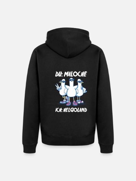 Nordsee Tauben Helgoland - Unisex Premium Bio Zip Hoodie - Schwarz