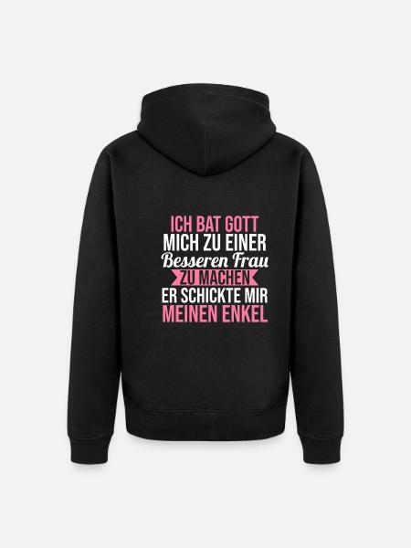 Großmutter Großmama Omi Oma - Unisex Premium Bio Zip Hoodie - Schwarz