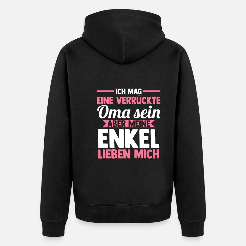 Großmutter Großmama Omi Oma - Unisex Premium Bio Zip Hoodie - Schwarz