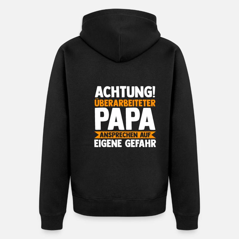 Vater Papi Papa - Unisex Premium Bio Zip Hoodie - Schwarz