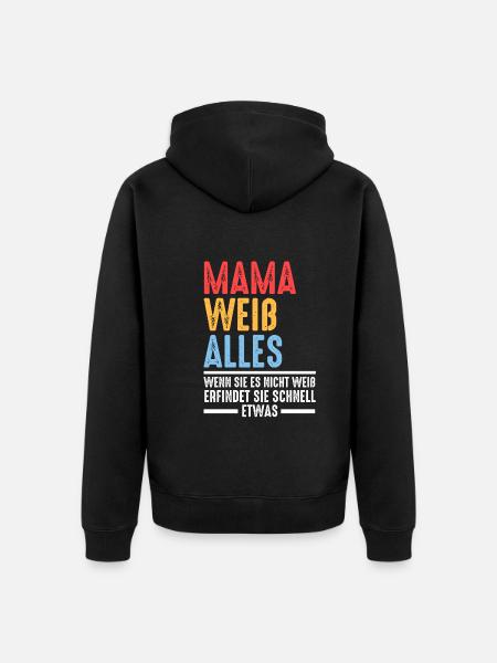 Mutter Mama - Unisex Premium Bio Zip Hoodie - Schwarz