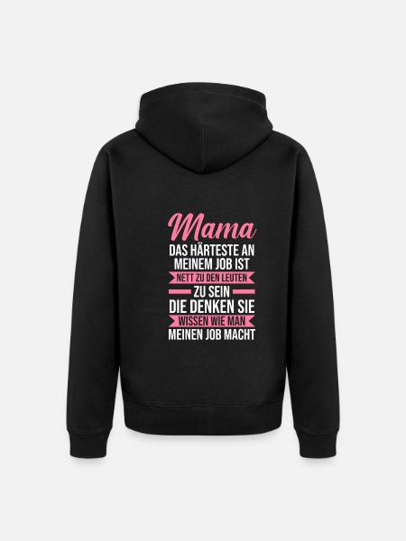 Mutter Mama - Unisex Premium Bio Zip Hoodie - Schwarz