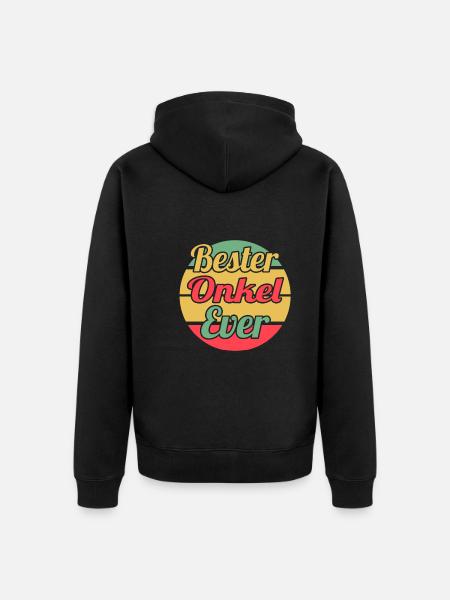 Patenonkel Pate Onkel - Unisex Premium Bio Zip Hoodie - Schwarz