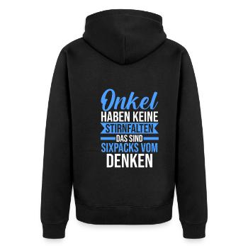 Patenonkel Pate Onkel - Unisex Premium Bio Zip Hoodie - Schwarz - Hinten - Nico (187cm)
