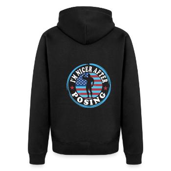 Culturisme - Veste à capuche bio Premium Unisexe - noir - Dos - Nico (187cm)