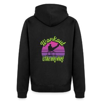 Circuit training - Unisex Premium Organic Zip Hoodie - black - Back - Nico (187cm)
