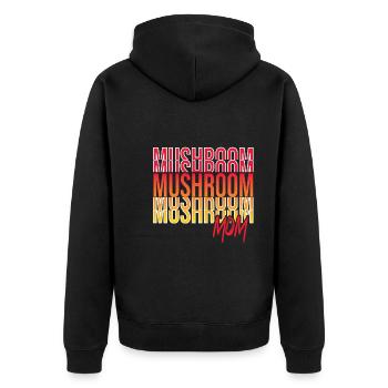 Mushroom picking - Unisex Premium Organic Zip Hoodie - black - Back - Nico (187cm)