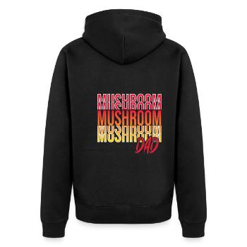 Mushroom picking - Unisex Premium Organic Zip Hoodie - black - Back - Nico (187cm)