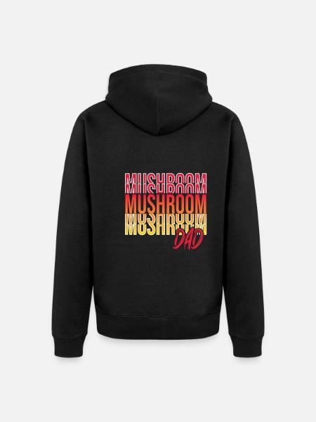 Mushroom picking - Unisex Premium Organic Zip Hoodie - black