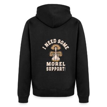 Mushroom picking - Unisex Premium Organic Zip Hoodie - black - Back - Nico (187cm)