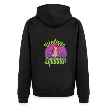 Oktopus - Unisex Premium Bio Zip Hoodie - Schwarz - Hinten - Nico (187cm)