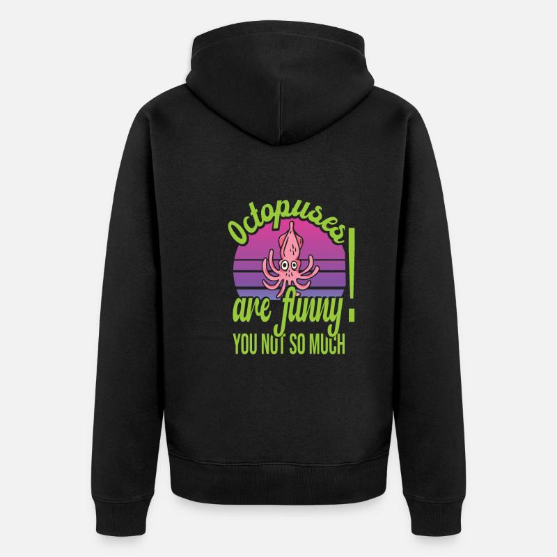 Oktopus - Unisex Premium Bio Zip Hoodie - Schwarz