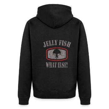 Jelly Whisperer - Unisex Premium Organic Zip Hoodie - black - Back - Nico (187cm)