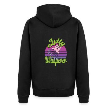 Jelly Whisperer - Unisex Premium Organic Zip Hoodie - black - Back - Nico (187cm)