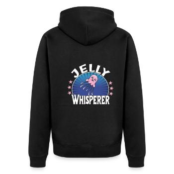 Jelly Whisperer - Unisex Premium Organic Zip Hoodie - black - Back - Nico (187cm)