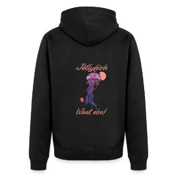 Jelly Whisperer - Unisex Premium Organic Zip Hoodie - black - Back - Nico (187cm)