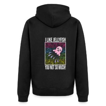 Jelly Whisperer - Unisex Premium Organic Zip Hoodie - black - Back - Nico (187cm)