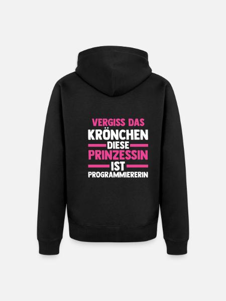 Programmieren Entwickler Prinzessin Programmierer - Unisex Premium Bio Zip Hoodie - Schwarz
