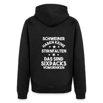Schweißen Metallbau Metallbauer Schweißer - Unisex Premium Bio Zip Hoodie - Schwarz - Hinten - Nico (187cm)