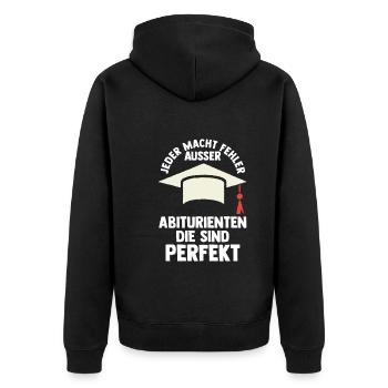 Abitur Abiturient Abifeier Abi - Unisex Premium Bio Zip Hoodie - Schwarz - Hinten - Nico (187cm)