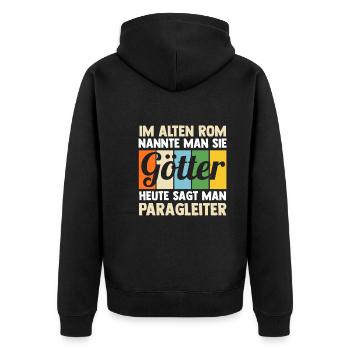 Fallschirmspringer Fallschirmspringen Paragliding - Unisex Premium Bio Zip Hoodie - Schwarz - Hinten - Nico (187cm)