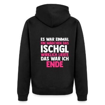 Apres Ski Party Skiurlaub Skifahrer Ischgl - Unisex Premium Bio Zip Hoodie - Schwarz - Hinten - Nico (187cm)