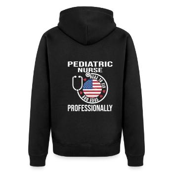 Infirmière pour enfants - Veste à capuche bio Premium Unisexe - noir - Dos - Nico (187cm)