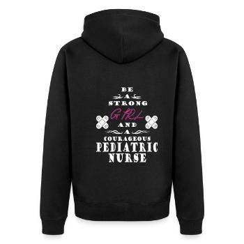 Infirmière pour enfants - Veste à capuche bio Premium Unisexe - noir - Dos - Nico (187cm)