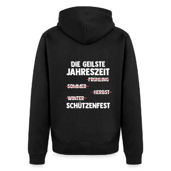 Schützenverein Schützenfest - Unisex Premium Bio Zip Hoodie - Schwarz - Hinten - Nico (187cm)