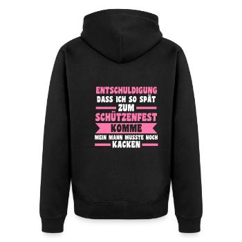 Schützenverein Schützenfest - Unisex Premium Bio Zip Hoodie - Schwarz - Hinten - Nico (187cm)