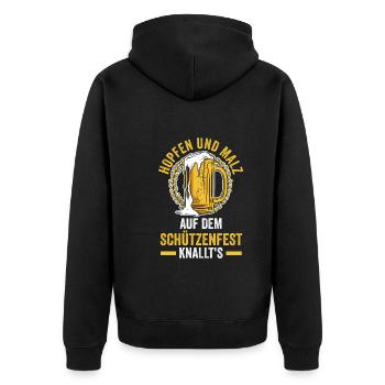 Schützenverein Bier Schützenfest - Unisex Premium Bio Zip Hoodie - Schwarz - Hinten - Nico (187cm)