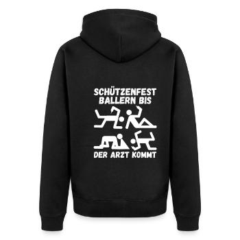 Schützenverein Schützenfest - Unisex Premium Bio Zip Hoodie - Schwarz - Hinten - Nico (187cm)
