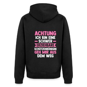 Schützenverein Schützenfest Schützenkönig - Unisex Premium Bio Zip Hoodie - Schwarz - Hinten - Nico (187cm)