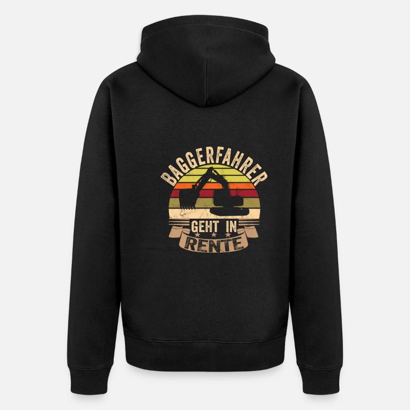 Baggerfahrer - Unisex Premium Bio Zip Hoodie - Schwarz