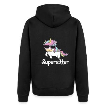 Baby-sitter - Veste à capuche bio Premium Unisexe - noir - Dos - Nico (187cm)