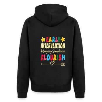 École maternelle - Veste à capuche bio Premium Unisexe - noir - Dos - Nico (187cm)
