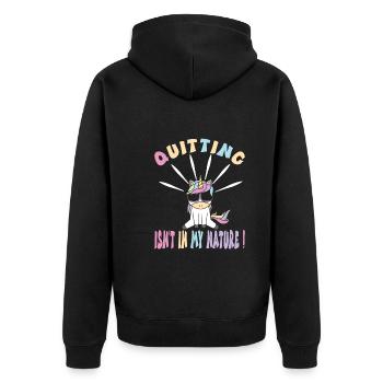 Kindergarten - Unisex Premium Bio Zip Hoodie - Schwarz - Hinten - Nico (187cm)